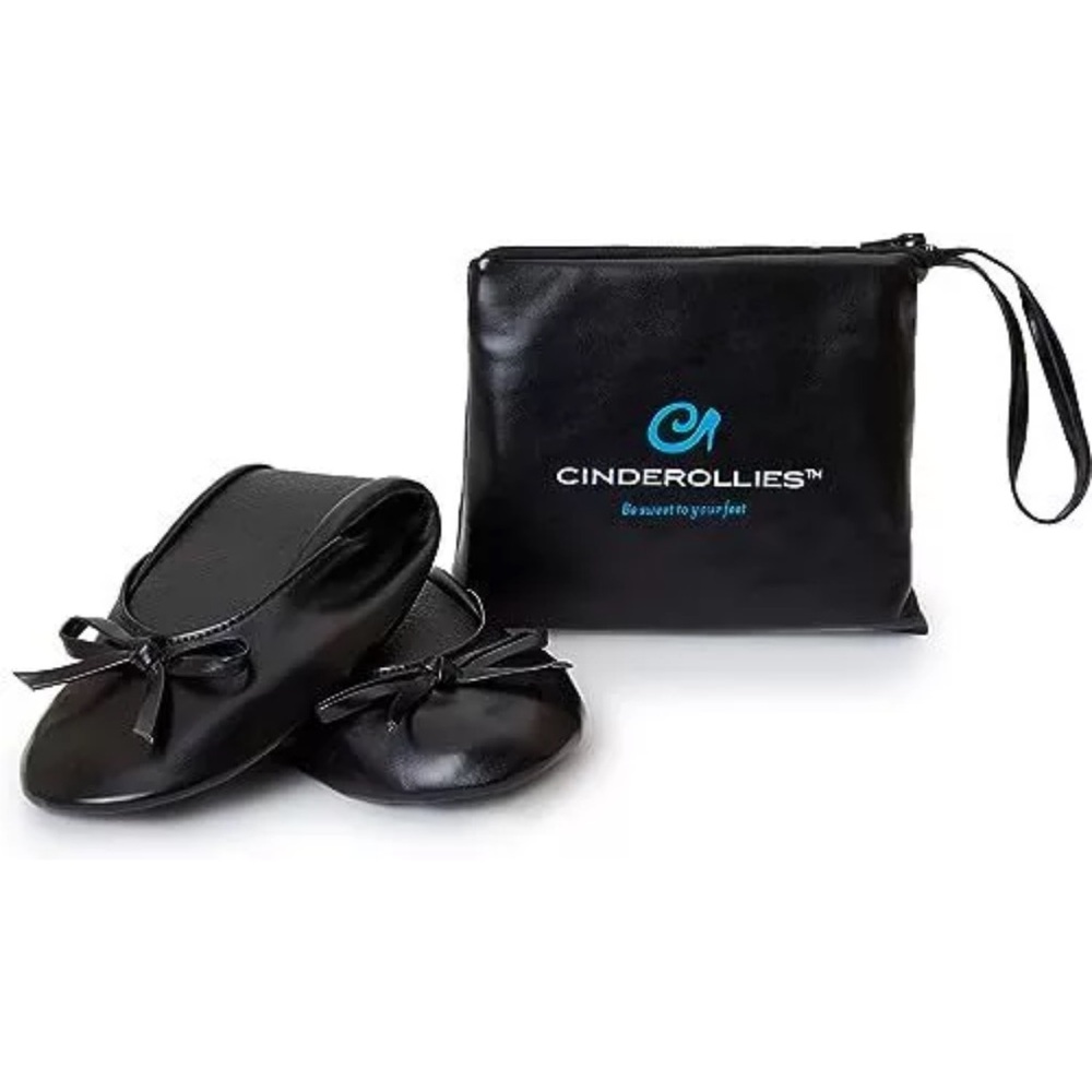 CINDEROLLIES Foldable Ballet Flats Rollable Flat Comfort Shoes with Travel Pouch